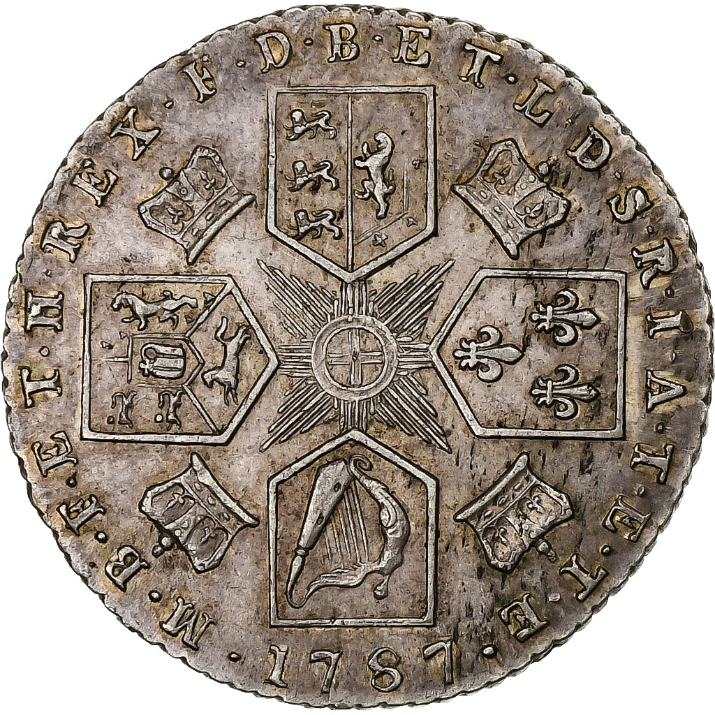 Verenigd Koninkrijk, George III, 6 Pence, 1787, London, Zilver, PR+, Spink:3749