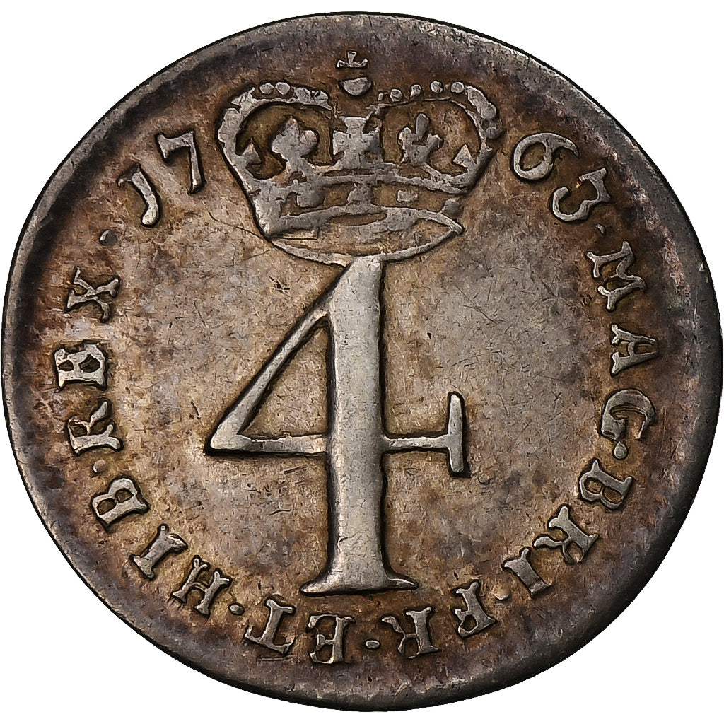 Royaume-Uni, George III, 4 Pence, 1763, Londres, Argent, TTB, Spink:3750, KM:596