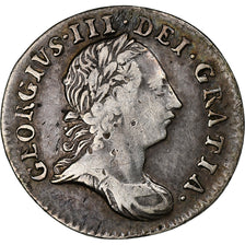 Reino Unido, George III, 3 Pence, 1763, London, Prata, VF(30-35), Spink:3753