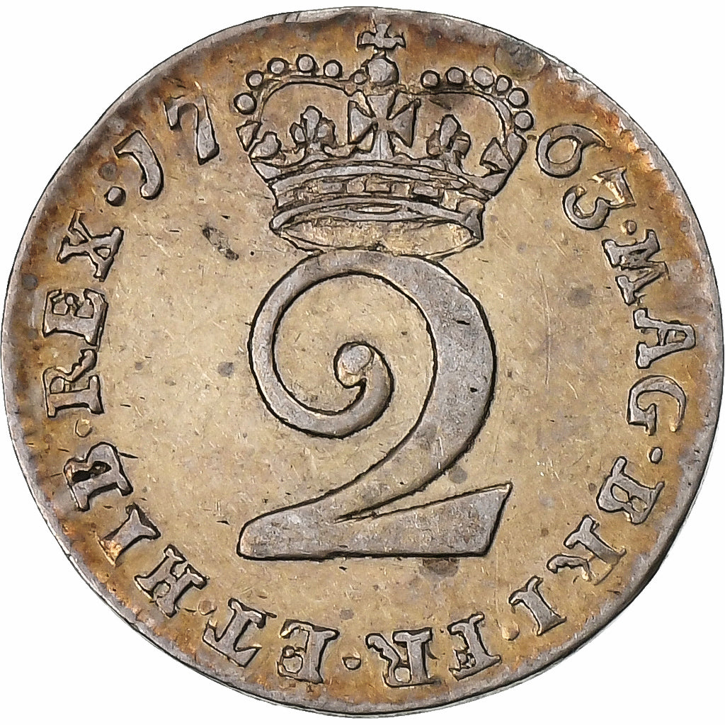 United Kingdom, George III, 2 Pence, 1763, London, Silver, AU(50-53)