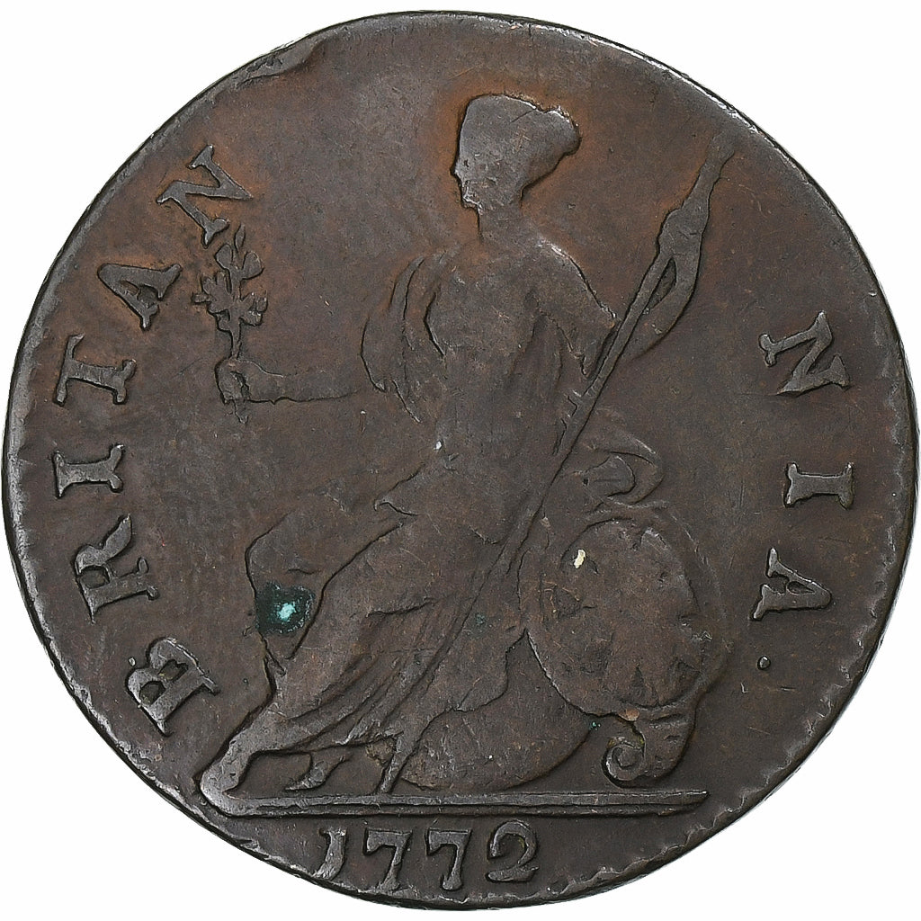 United Kingdom, George III, 1/2 Penny, 1772, London, Copper, VF(30-35)
