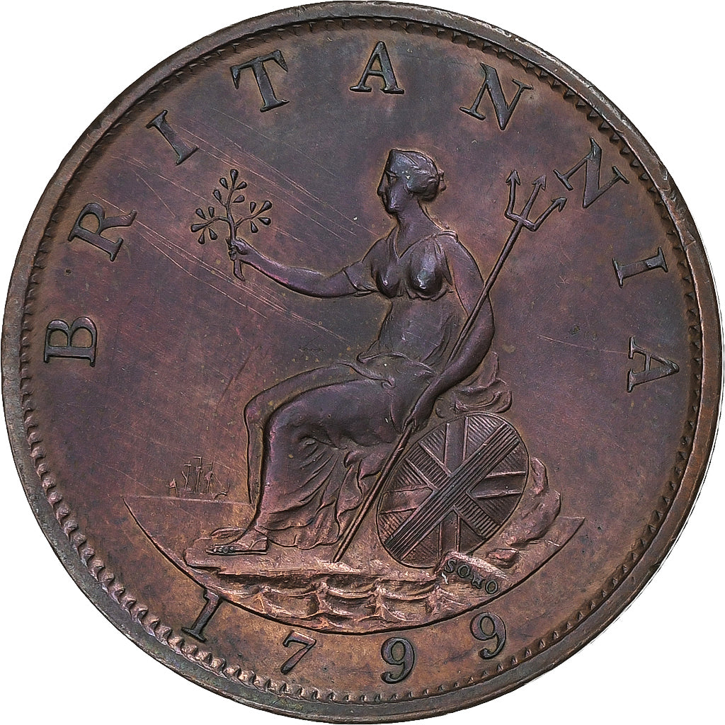United Kingdom, George III, 1/2 Penny, 1799, Soho, Copper, MS(60-62)