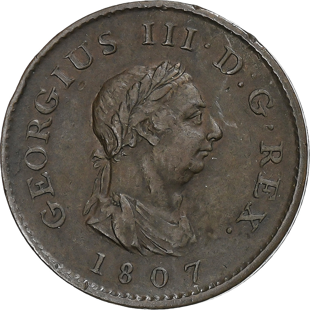 Regno Unito, George III, Farthing, 1807, Soho, Rame, BB, Spink:3782, KM:661