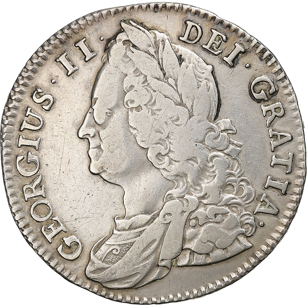 United Kingdom, George II, 1/2 Crown, 1743, London, Silver, VF(30-35)
