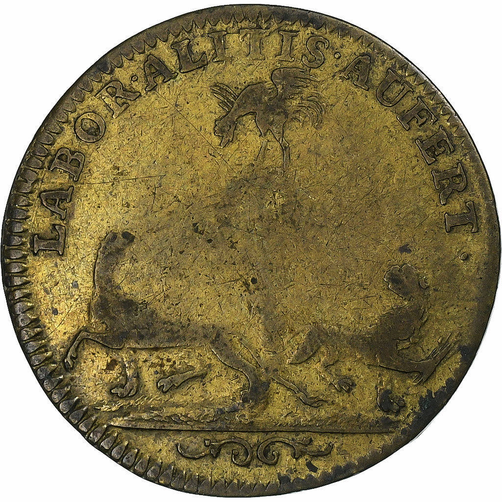 Francia, zeton, Louis XIV, Corporation des drapiers, ca. 1700, Latón, VF20