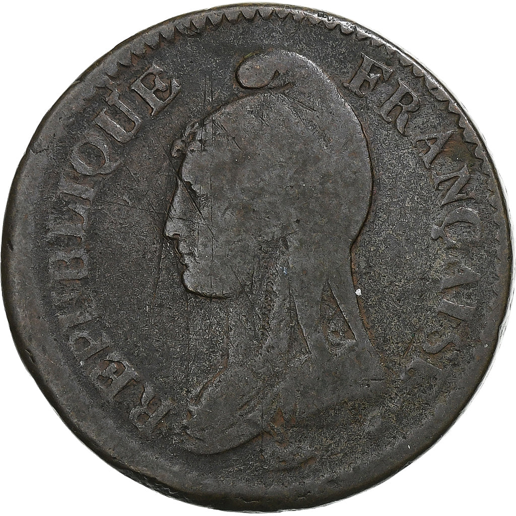 Francja, Decime, Dupré, AN 5, Paris, Miedź, F(12-15), Gadoury:187, KM:640