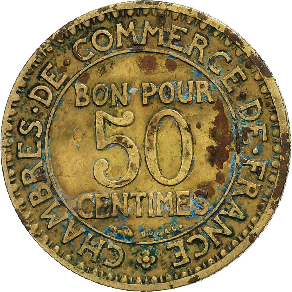 Frankreich, 50 Centimes, Chambre de commerce, 1922, Paris, Cupro-Aluminium, S+
