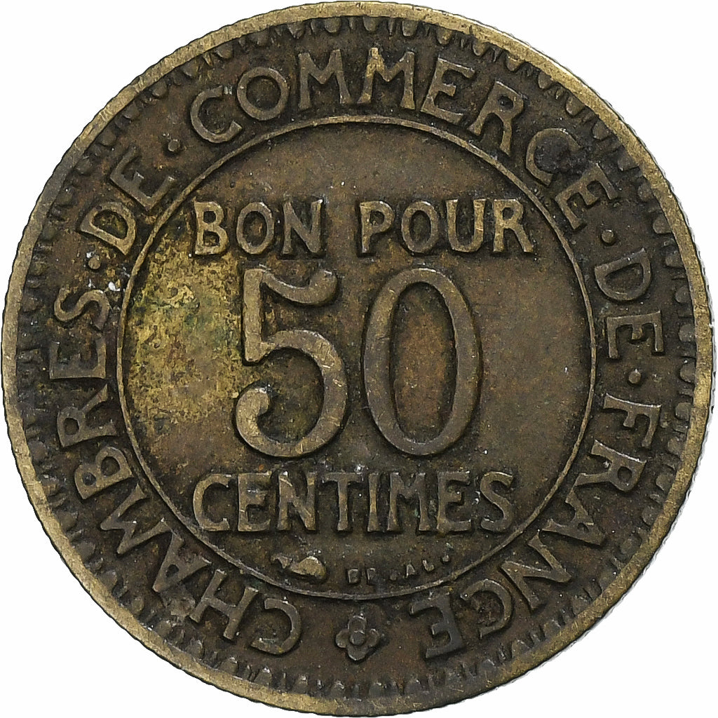 Frankreich, 50 Centimes, Chambre de commerce, 1923, Paris, Cupro-Aluminium, S+