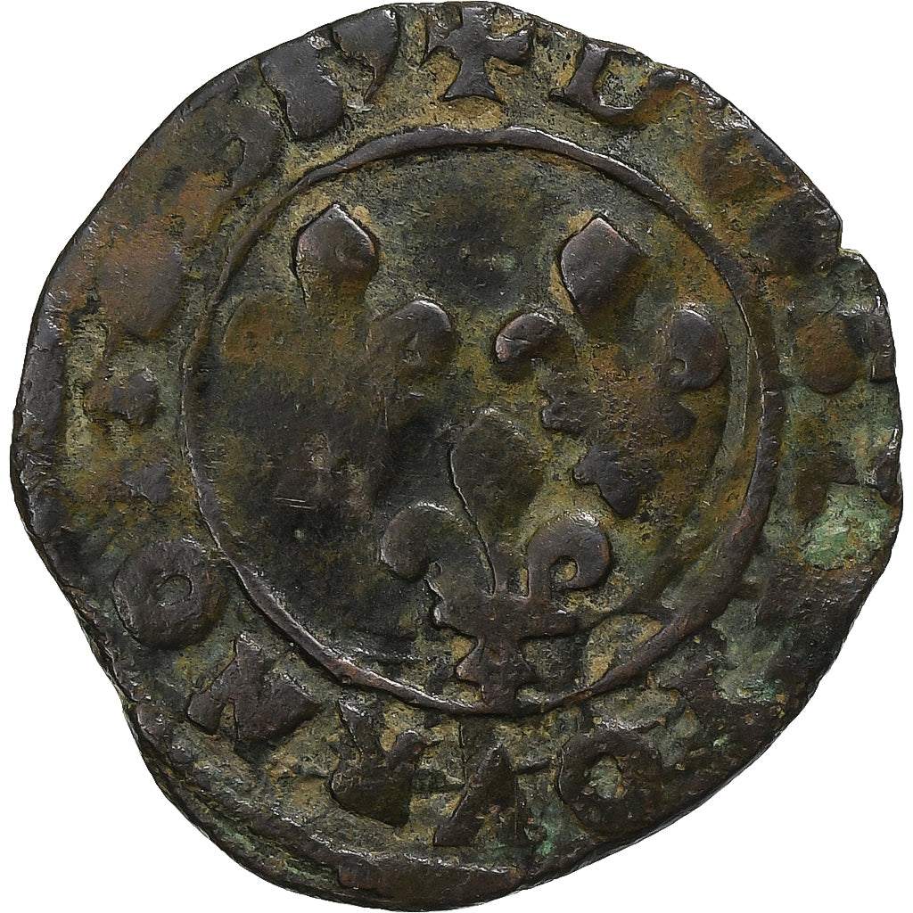 Francia, Henri III, Double Tournois, 1589, Rouen, Rame, MB, Gadoury:455