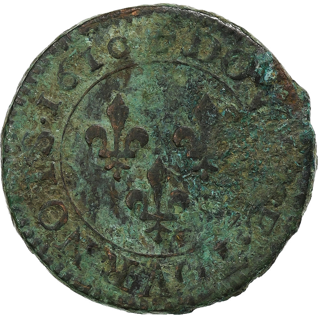 Francia, Henri IV, Double Tournois, 1610, Paris, Cobre, BC, Gadoury:538