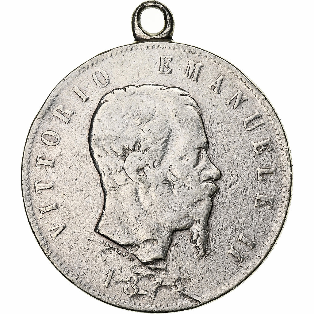 Italy, Vittorio Emanuele II, 5 Lire, 1874, Milan, Silver, VG(8-10), KM:8.3
