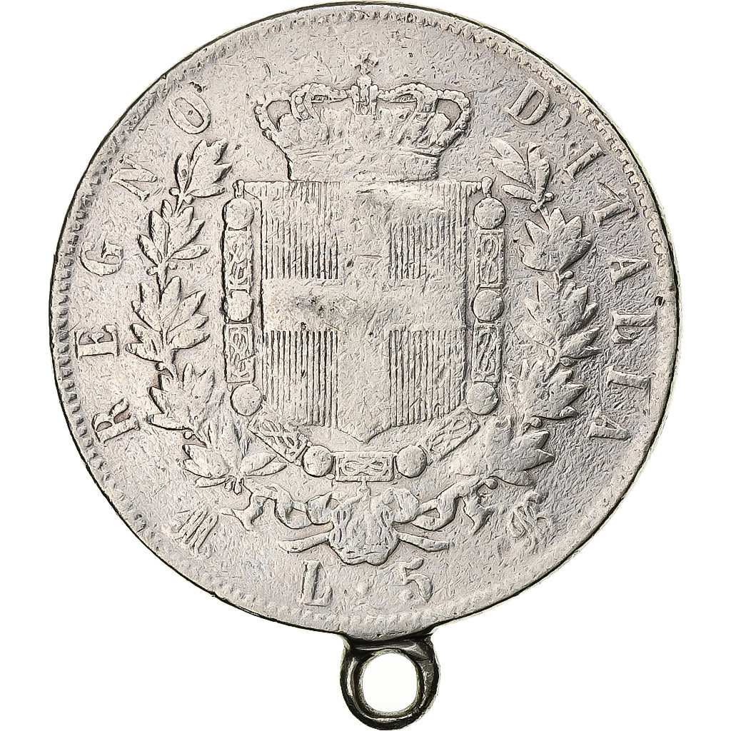 Italy, Vittorio Emanuele II, 5 Lire, 1874, Milan, Silver, VG(8-10), KM:8.3