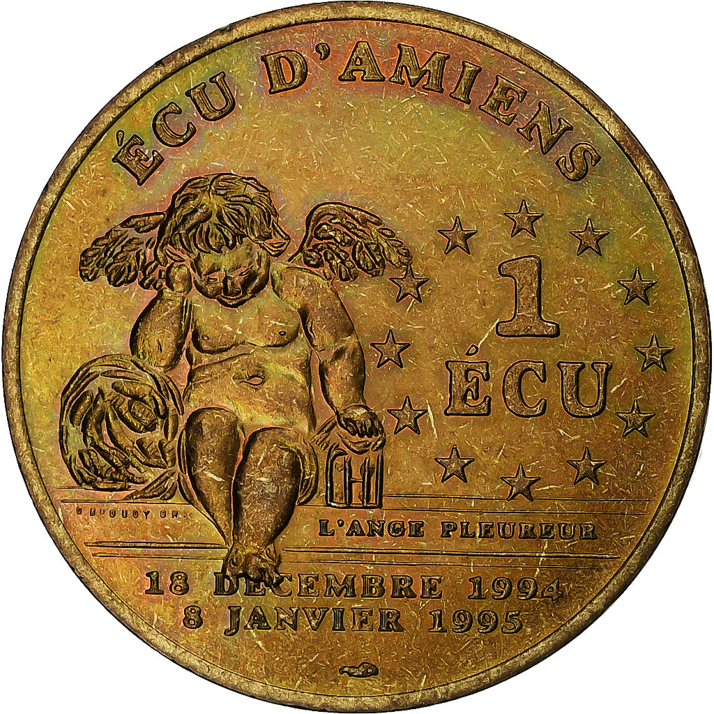 Frankreich, 1 écu d'Amiens, Cathédrale d'Amiens, 1994, Messing, VZ