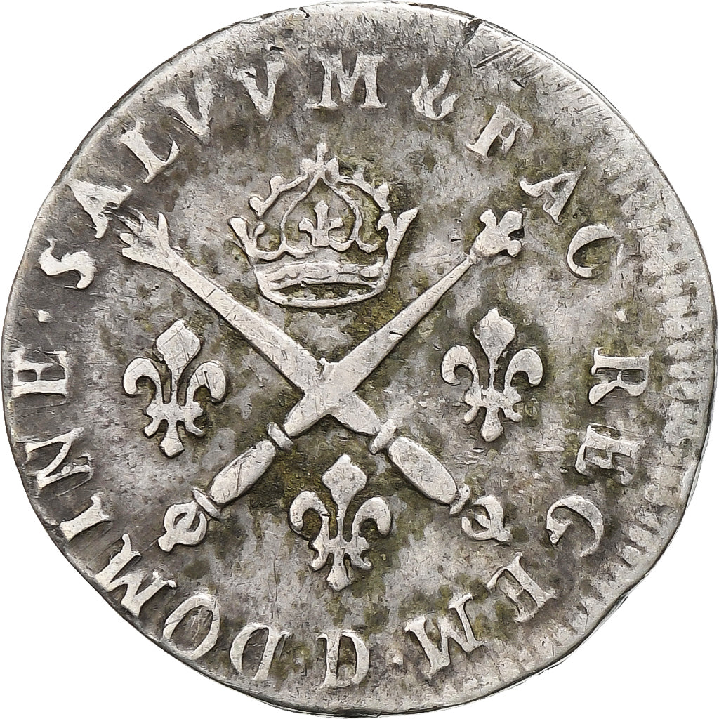 France, Louis XIV, 10 Sols aux insignes, 1704, Lyon, Silver, VF(20-25)