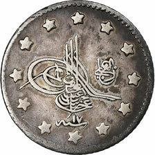 Empire ottoman, Abdul Hamid II, Kurus, AH 1293-17/1876, Constantinople, Argent