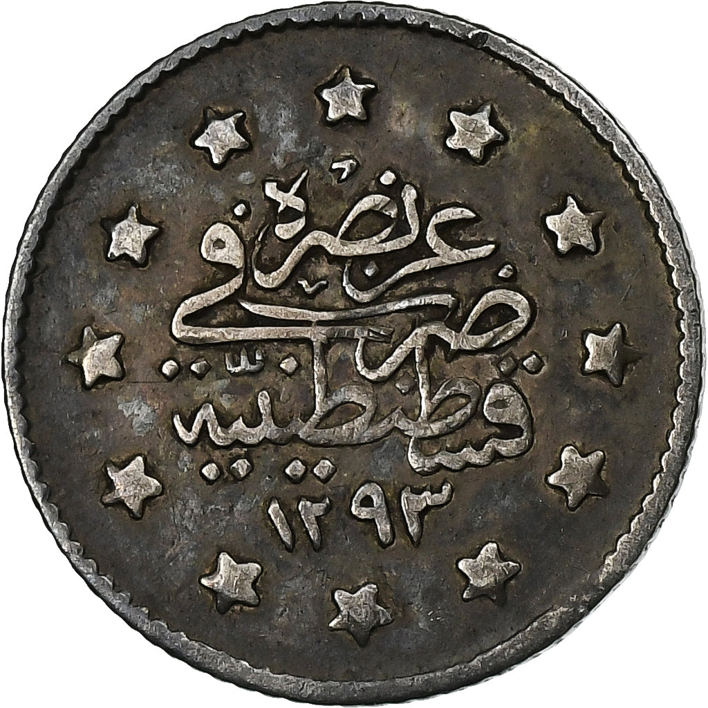 Empire ottoman, Abdul Hamid II, Kurus, AH 1293-17/1876, Constantinople, Argent