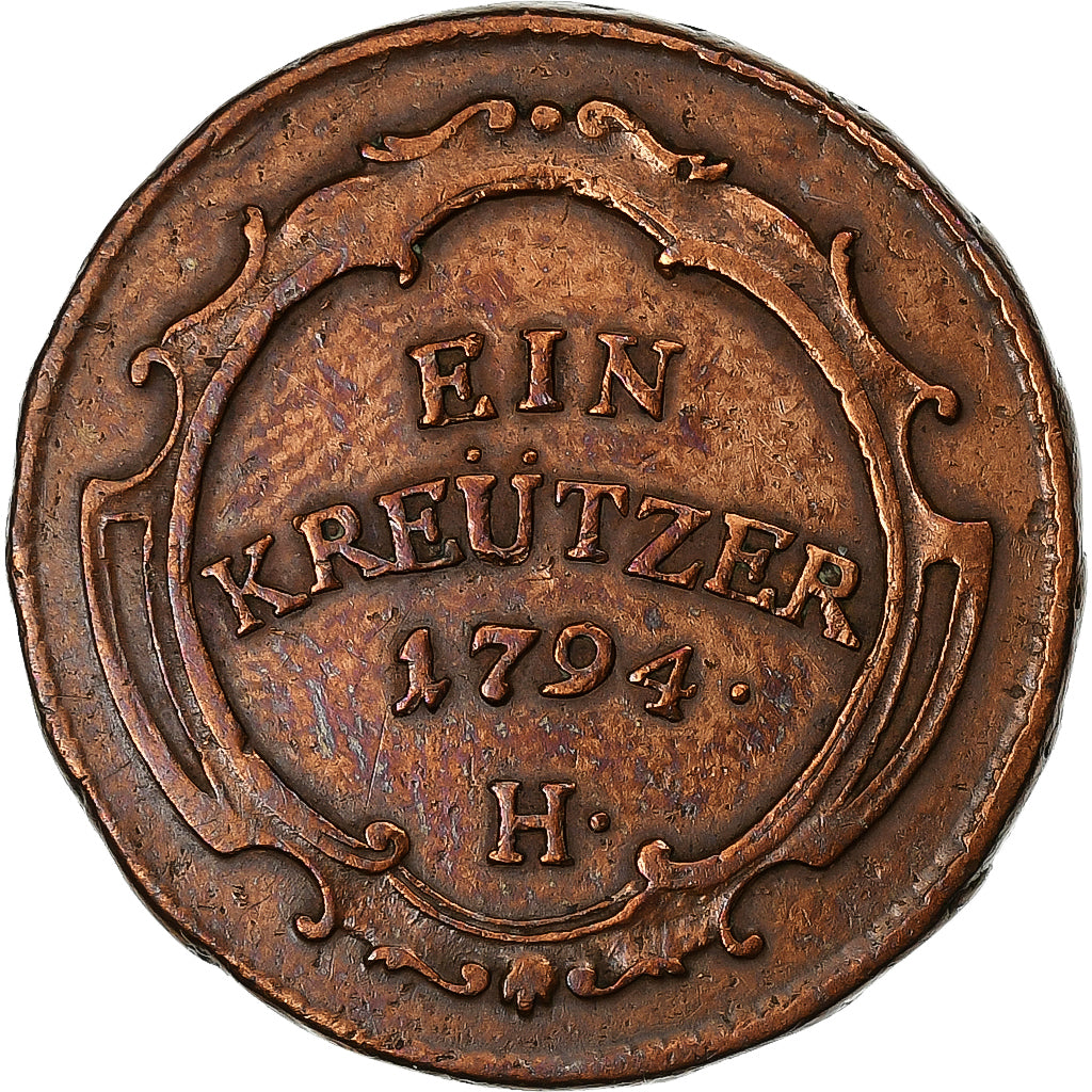 Austria, Franz II, Kreuzer, 1794, Günzburg, Miedź, EF(40-45), KM:19