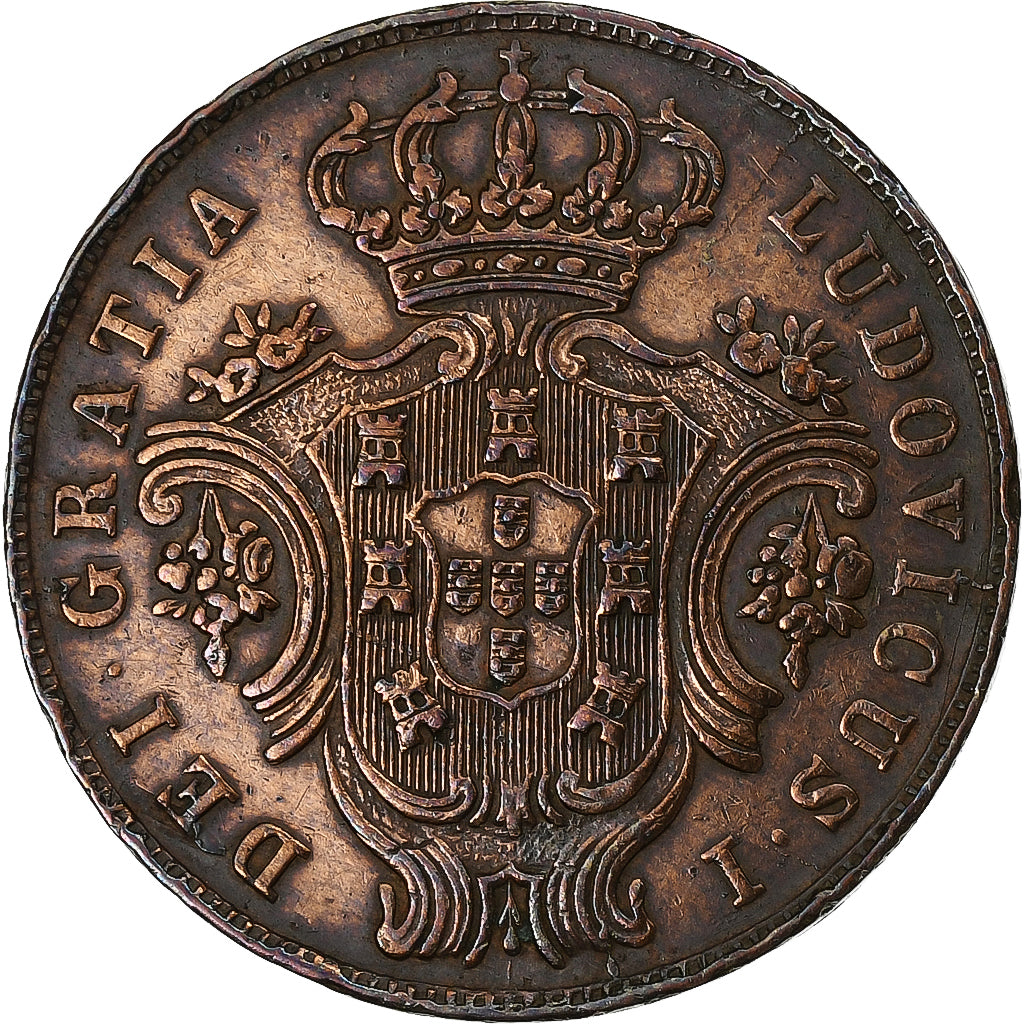 Portugal, Açores, Luiz I, 5 Reis, 1880, Cobre, EBC, KM:13