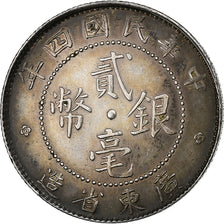 République de Chine, Province de Kwangtung, 20 Cents, 1915, Argent, SUP, KM:423