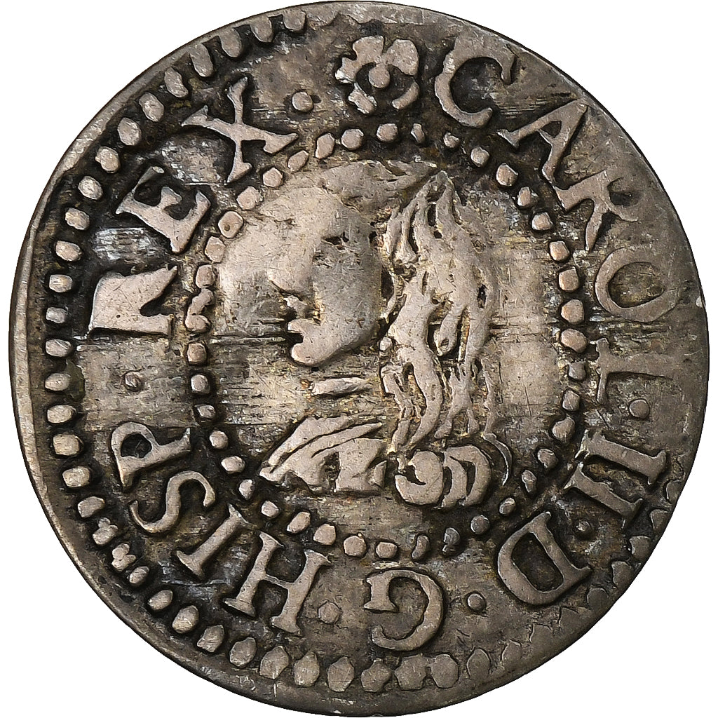 Principauté de Catalogne, Charles II, Croat, 1682, Barcelona, Argent, TB+