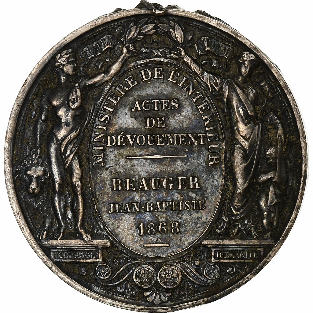 Frankrijk, Medaille, Napoléon III, Ministère de l'Agriculture, 1868, Zilver