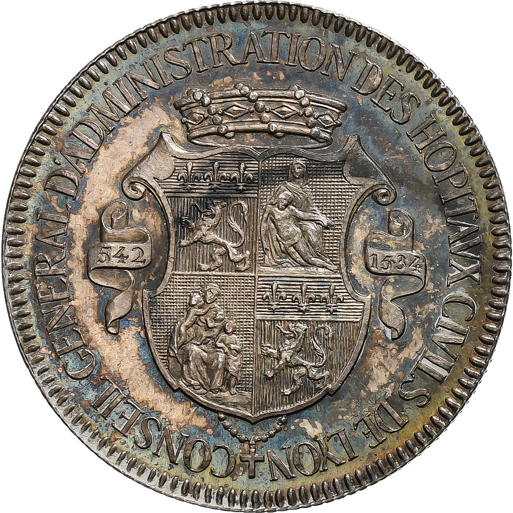 France, Jeton, Childebert & Ultrogothe, Hôpitaux Civils de Lyon, Argent, SPL