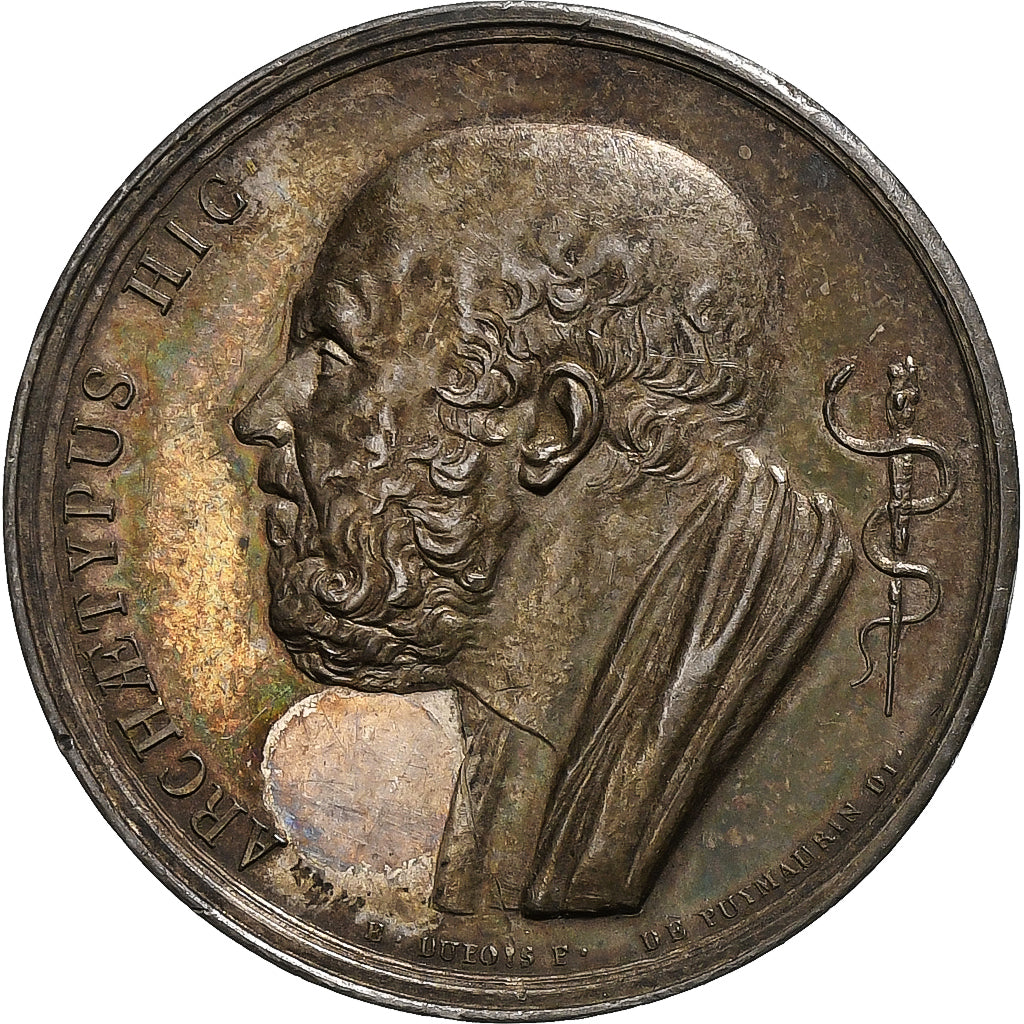 Francia, ficha, Hippocrate, Société de médecine de Toulouse, 1827, Argento