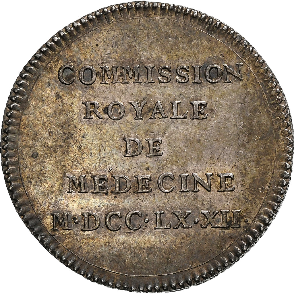 France, Token, Louis XV, Commission royale de médecine, 1772, Silver, Duvivier