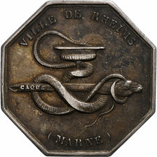 France, Token, Salubrité publique, ville de Rheims, Silver, Caqué, EF(40-45)