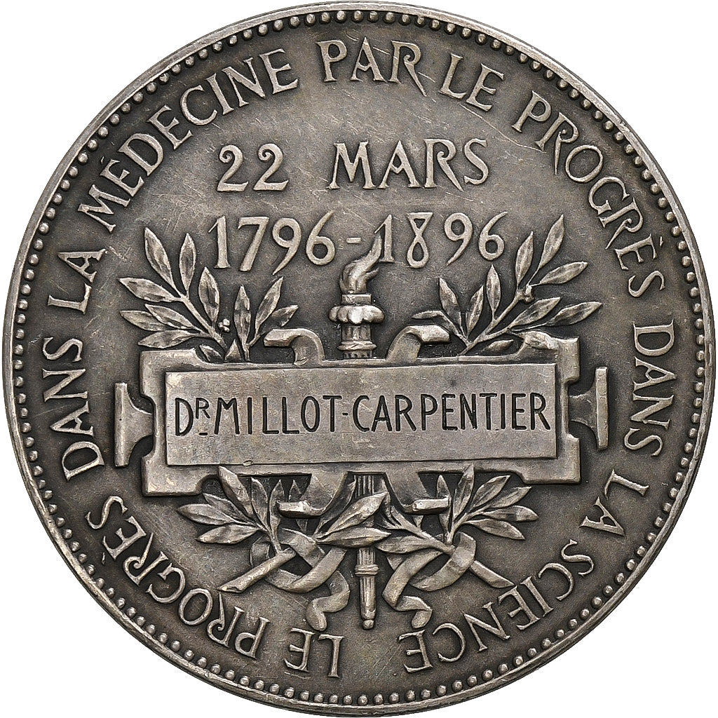 France, Token, Centenaire de la société de médecine de Paris, 1896, Silver