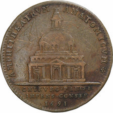 Francja, Token, Georges Maréschal de Bièvres, Chirurgien du Roi, 1706, Miedź