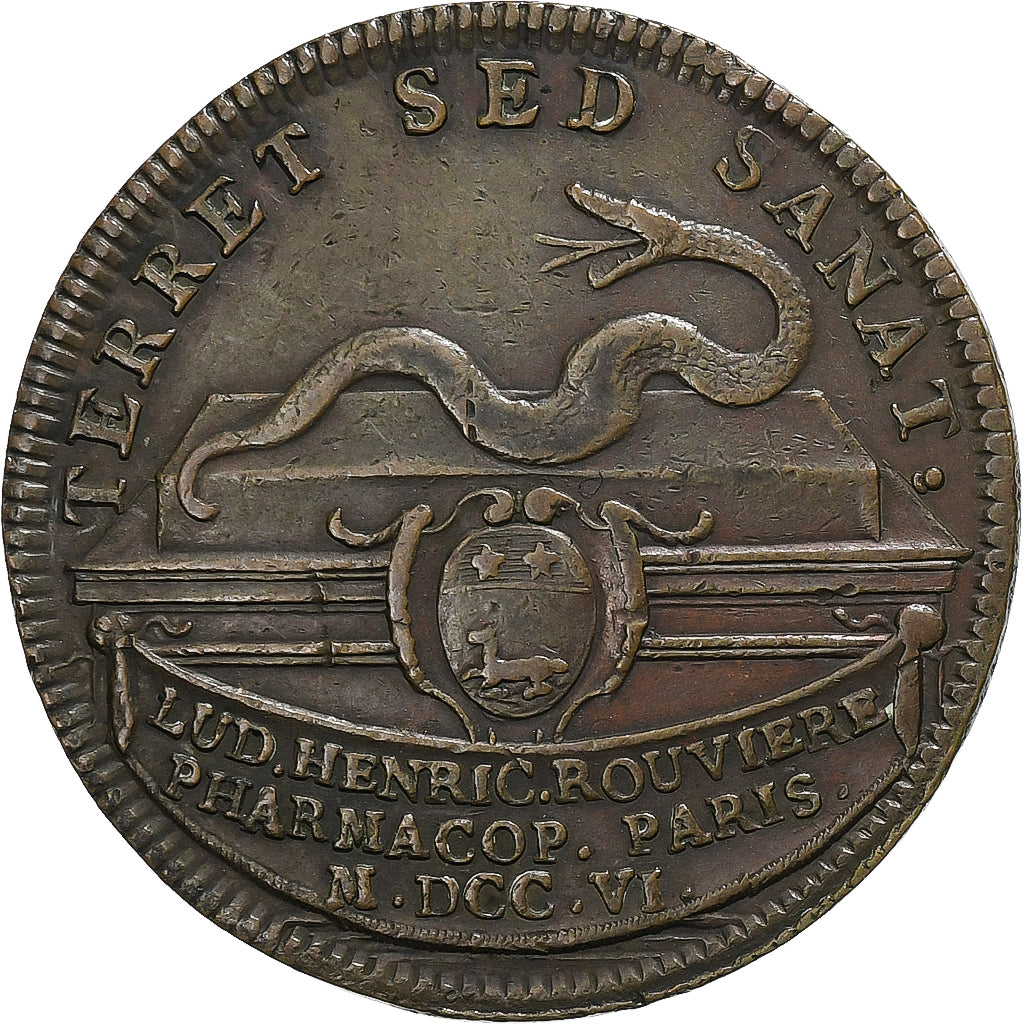 Francia, ficha, Henri Rouviere, Faculté de Médecine de Paris, 1706, Rame, MB+