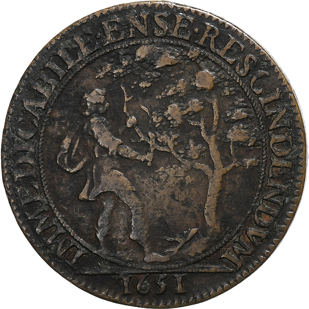 France, Token, Chirurgie, Assistance publique, 1651, Copper, VF(30-35)