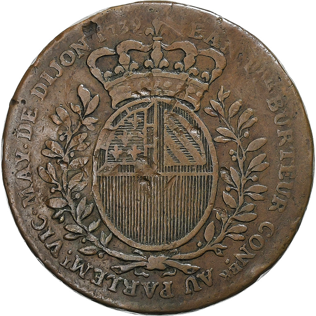 Francia, ficha, Maires de Dijon, Jean-Pierre Burteur, 1739, Rame, MB+