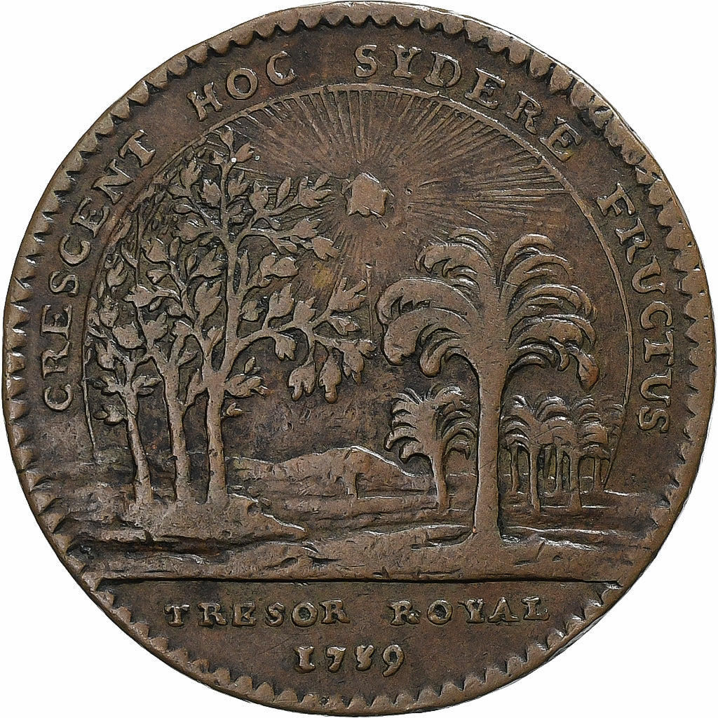 Francia, zeton, Louis XV, Trésor Royal, 1739, Cobre, Duvivier, BC+
