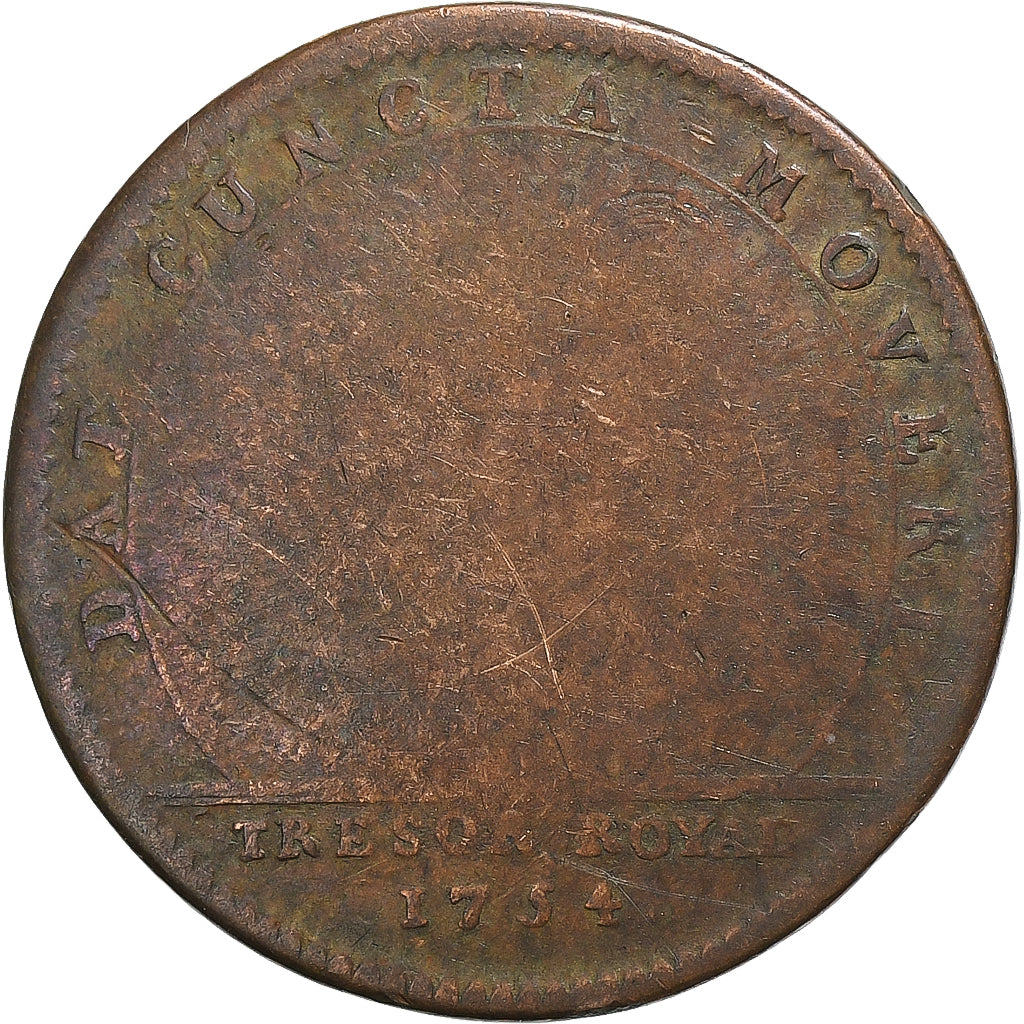 Frankrijk, Token, Louis XV, Trésor Royal, 1754, Koper, ZG+