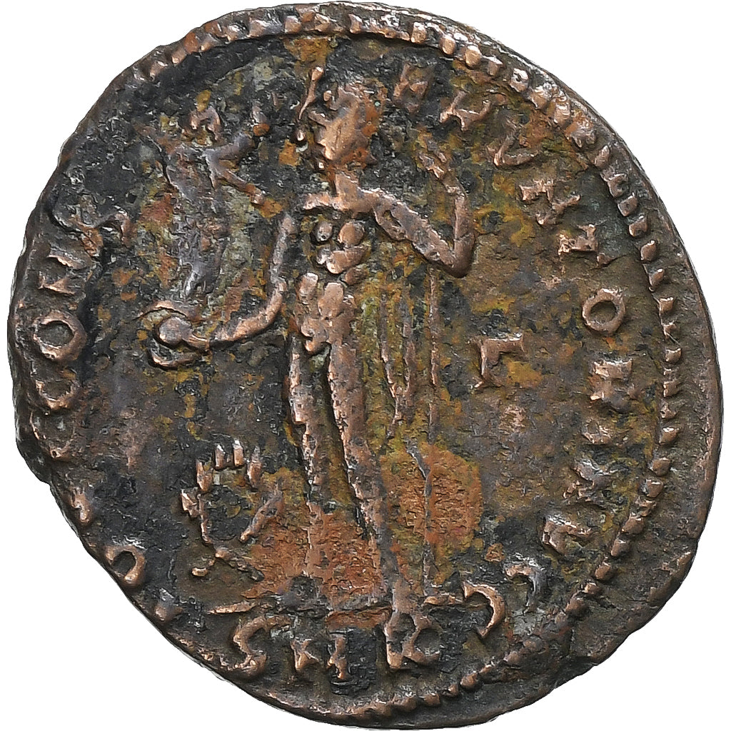 Constantine I, Follis, 317-320, Cyzicus, Brązowy, VF(30-35), RIC:8