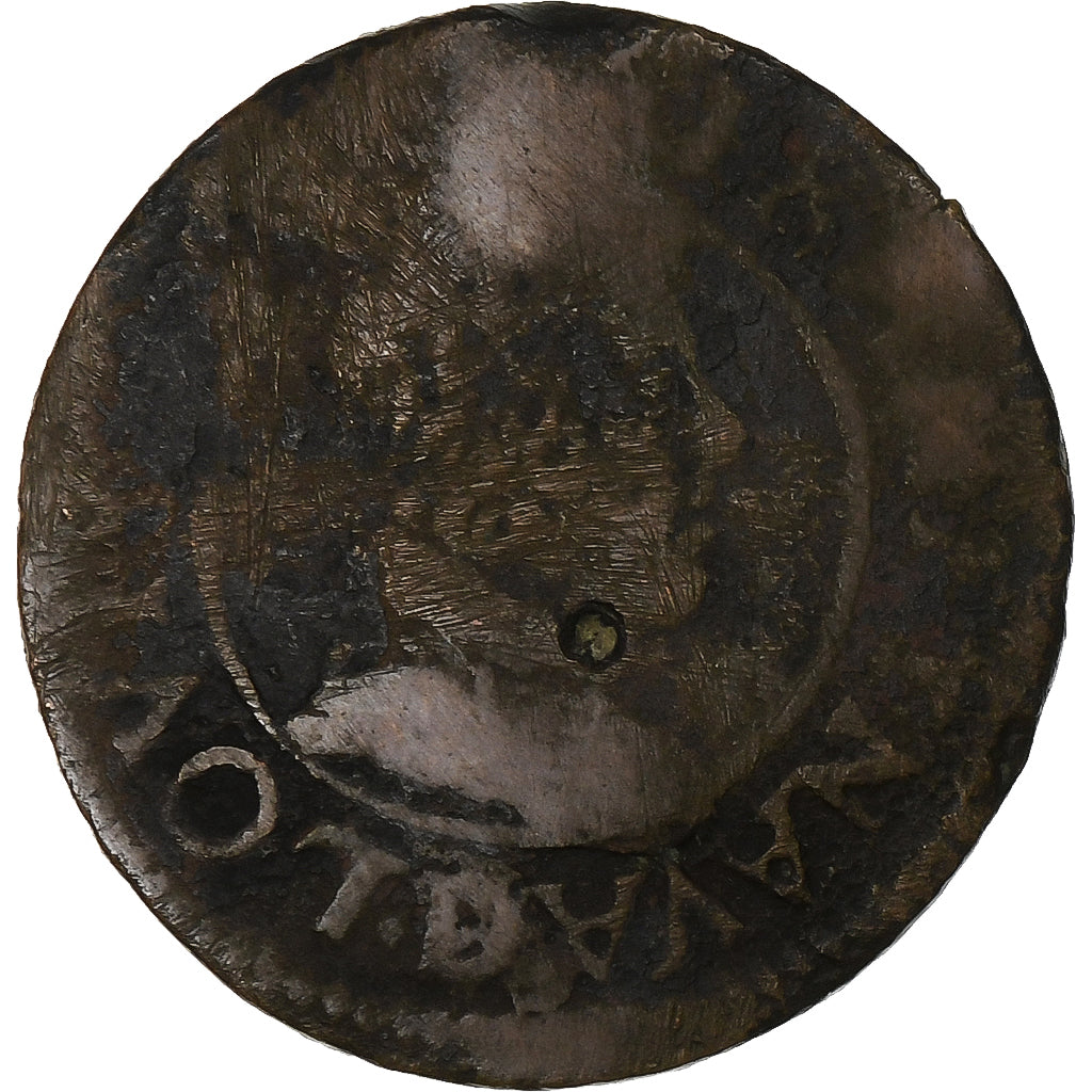 Francia, Louis XIII, Double Tournois, 1628, Lyon, Cobre, BC, Gadoury:8