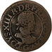 França, Louis XIII, Double Tournois, 1620, Poitiers, Cobre, VF(20-25)
