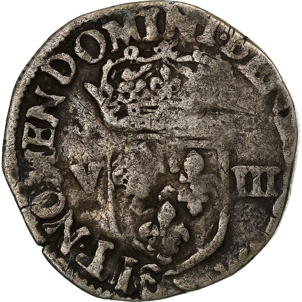 Francia, Henri III, 1/8 Ecu, 1582, Argento, MB, Gadoury:485