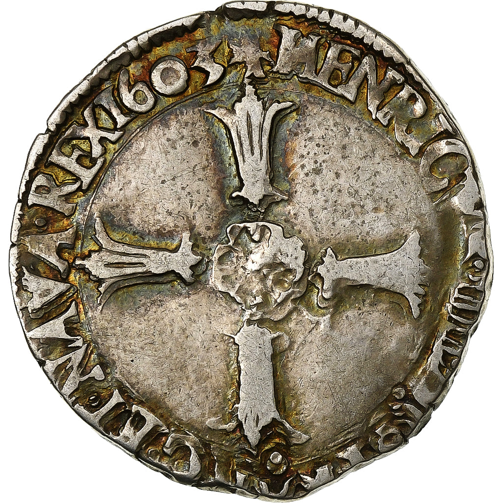 France, Henri IV, 1/8 Ecu, 1605, Nantes, Silver, EF(40-45), Gadoury:582