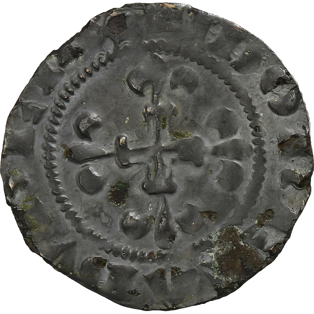 France, Charles IV, Double Parisis, 1326, Billon, TTB, Duplessy:244b