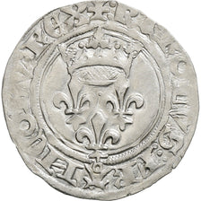 France, Charles VI, Gros dit "Florette", 1417-1422, Limoges, Silver, AU(50-53)