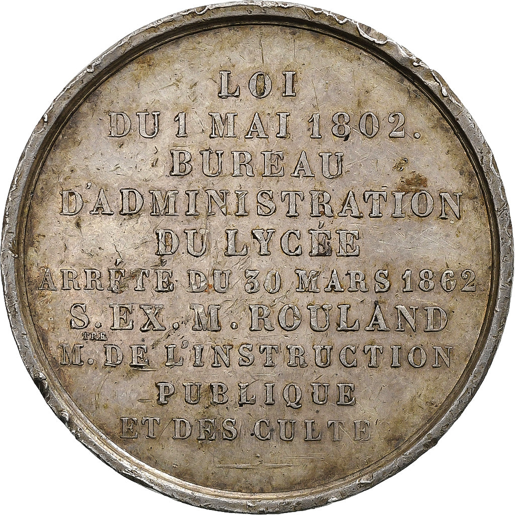 Francja, Token, Napoléon III, Loi du 1er mai 1802, 1862, Srebro, EF(40-45)