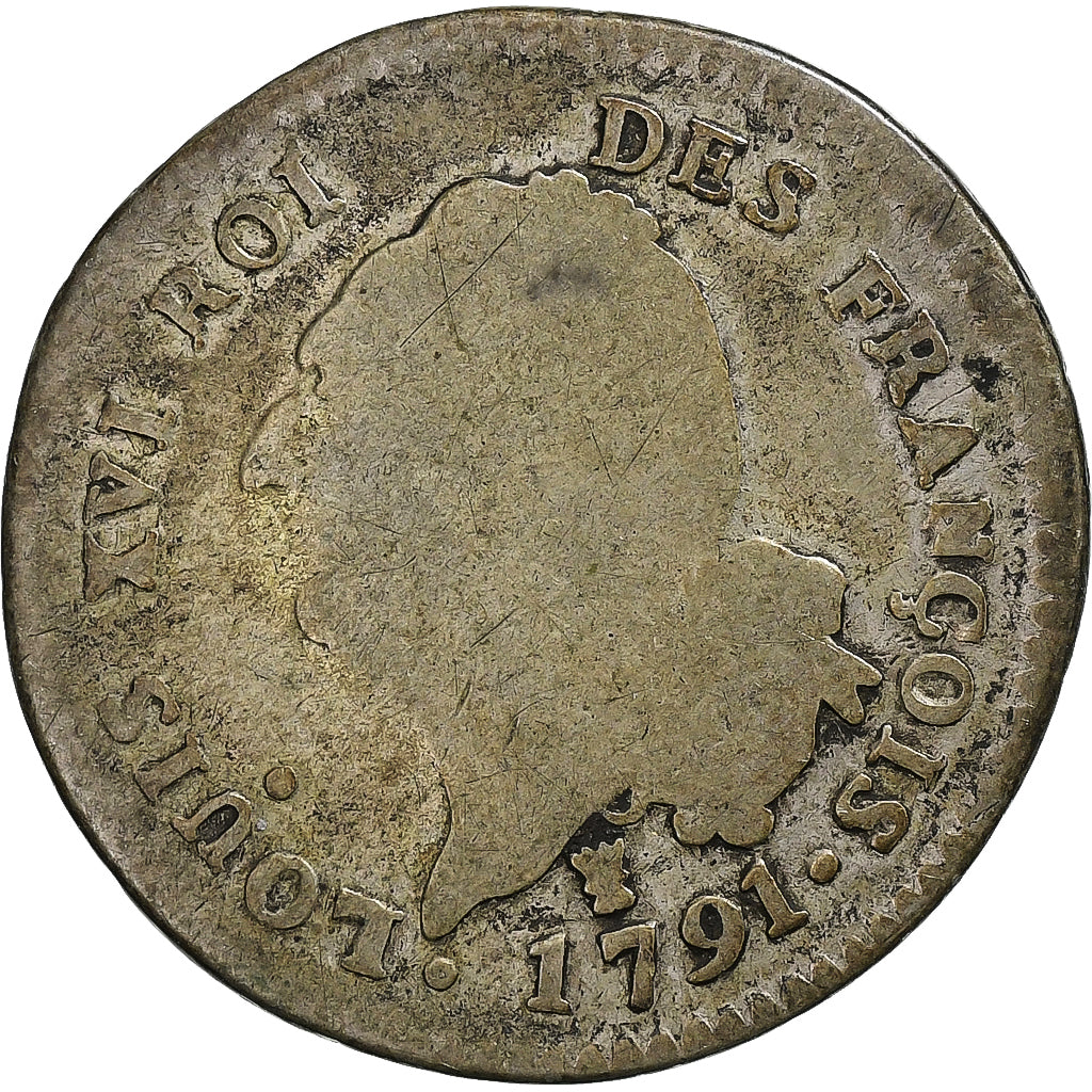France, Louis XVI, 30 sols françois, 1791 / AN 3, Limoges, 2nd semestre