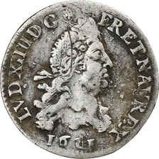 France, Louis XIV, 4 Sols aux 2 L, 1691, Paris, Silver, VF(20-25), Gadoury:106