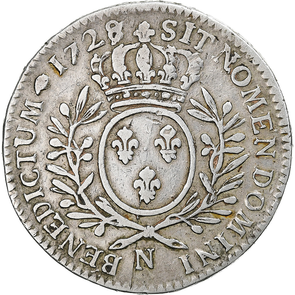 Frankreich, Louis XV, 1/2 Ecu aux branches d'olivier, 1728/7, Montpellier