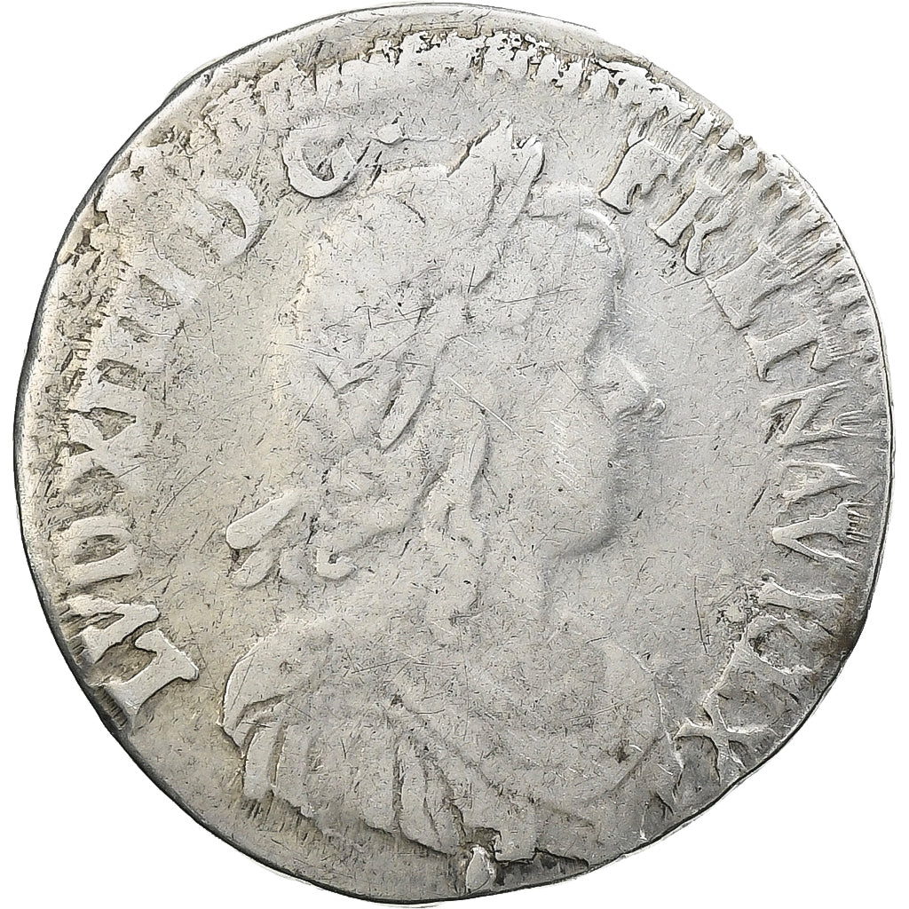 Frankrijk, Louis XIV, 1/12 Ecu à la mèche longue, 1658, Aix, Zilver, FR