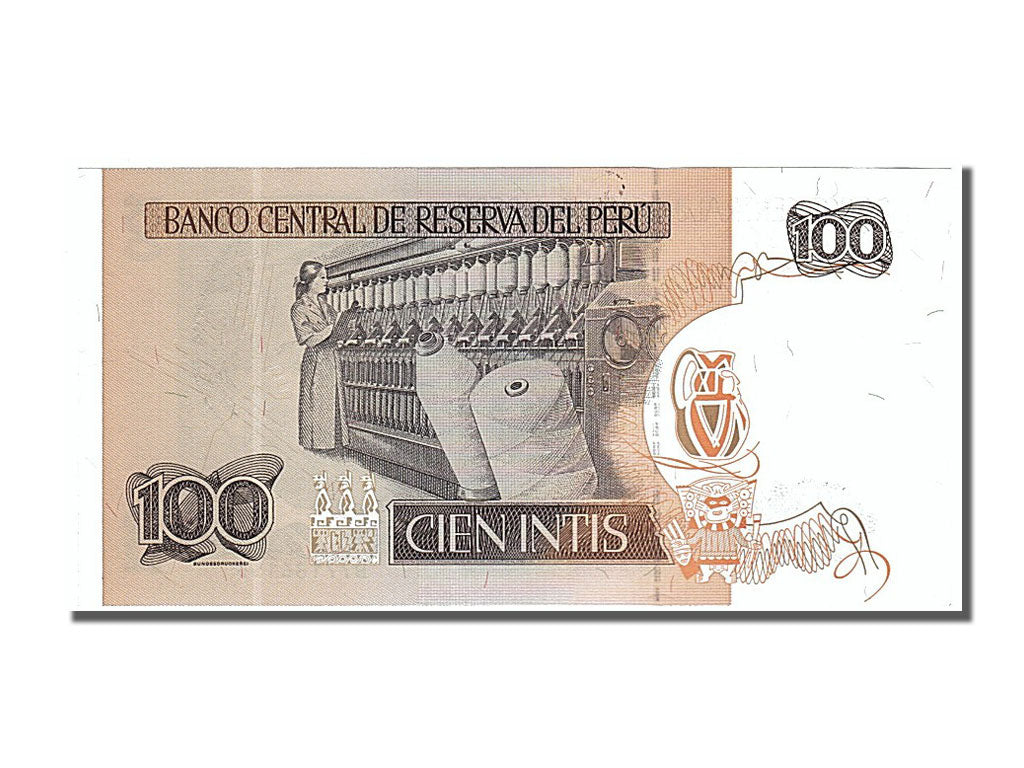 Banknote, Peru, 100 Intis, 1987, 1987-06-26, UNC(65-70)