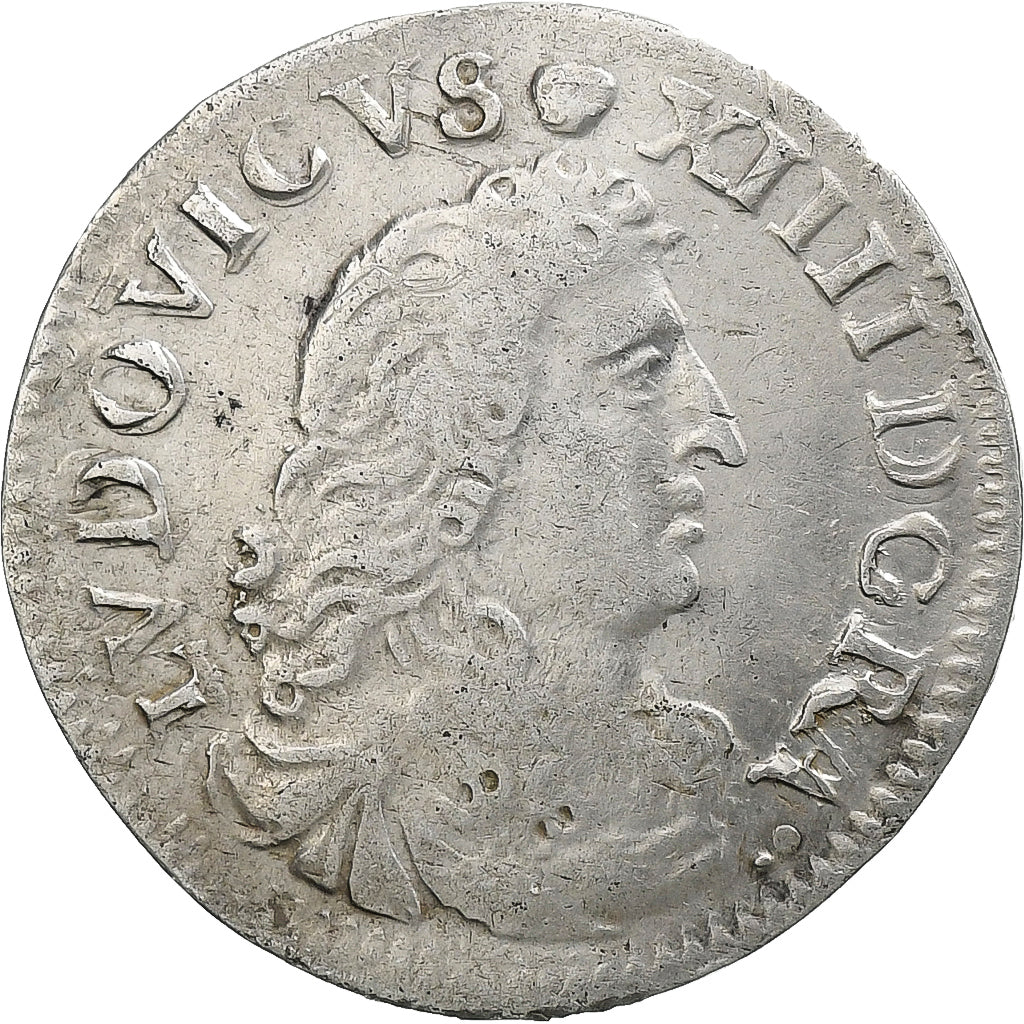 Francia, Louis XIV, 4 Sols des Traitants, 1677, Vimy, Argento, MB+, Gadoury:103
